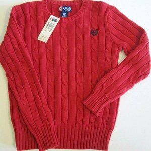 Chaps Boy's Pullover Cable Knit Sweater Size L 14 16 Red